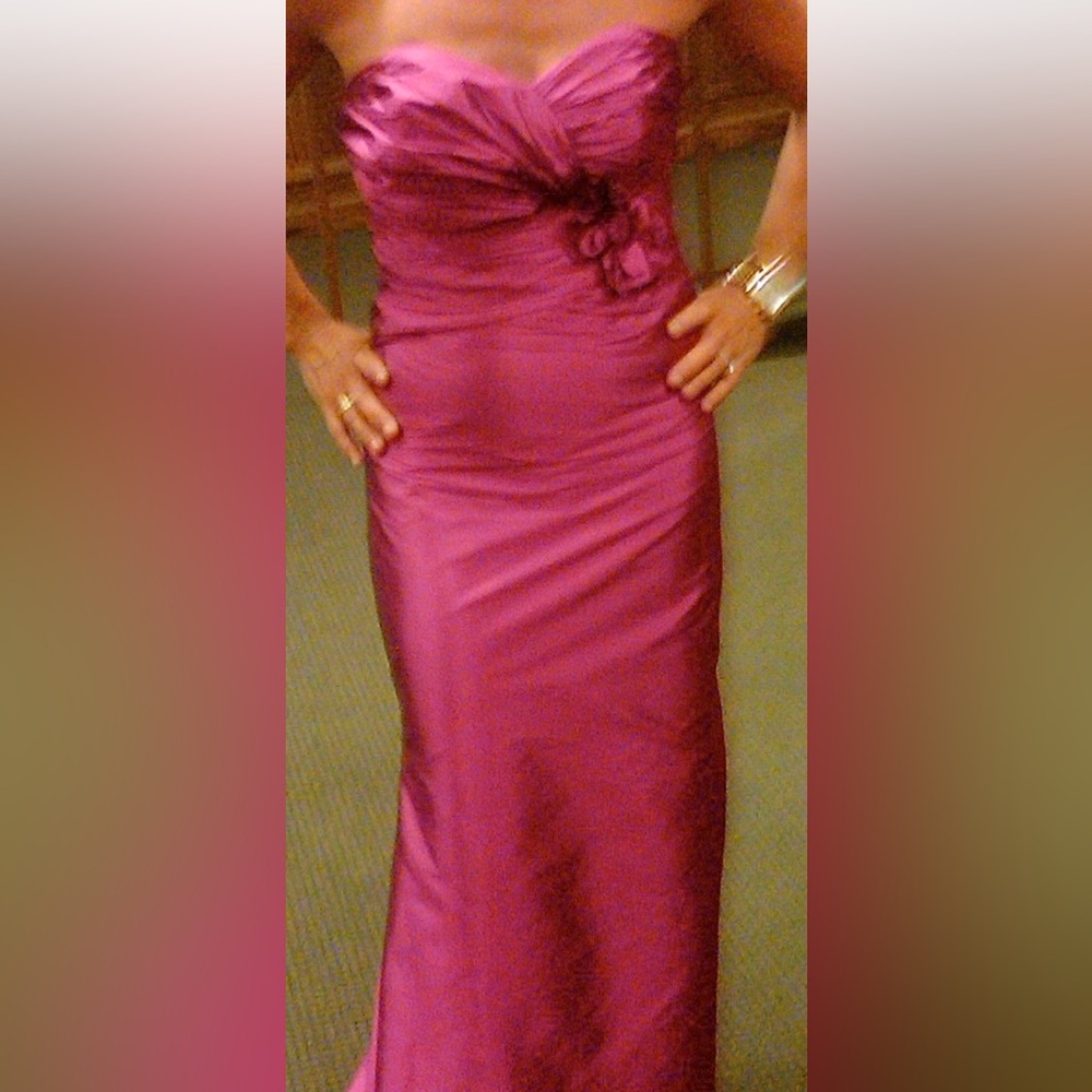 STUNNING LIKE NEW DEEP PINKALVINA VALENTA TAFFETA GOWN (6) Retail $499